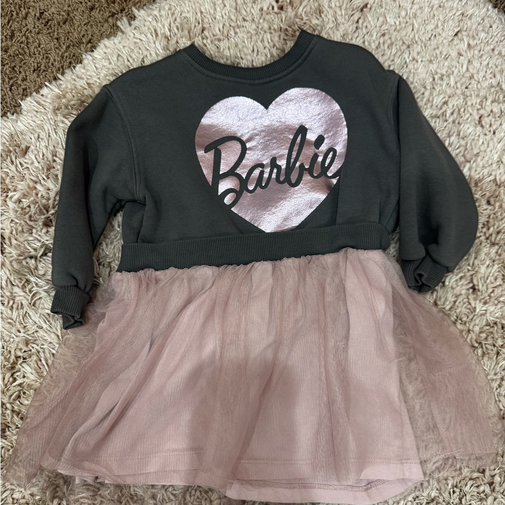 Zara Gray Fleece Sweatshirt Dress
